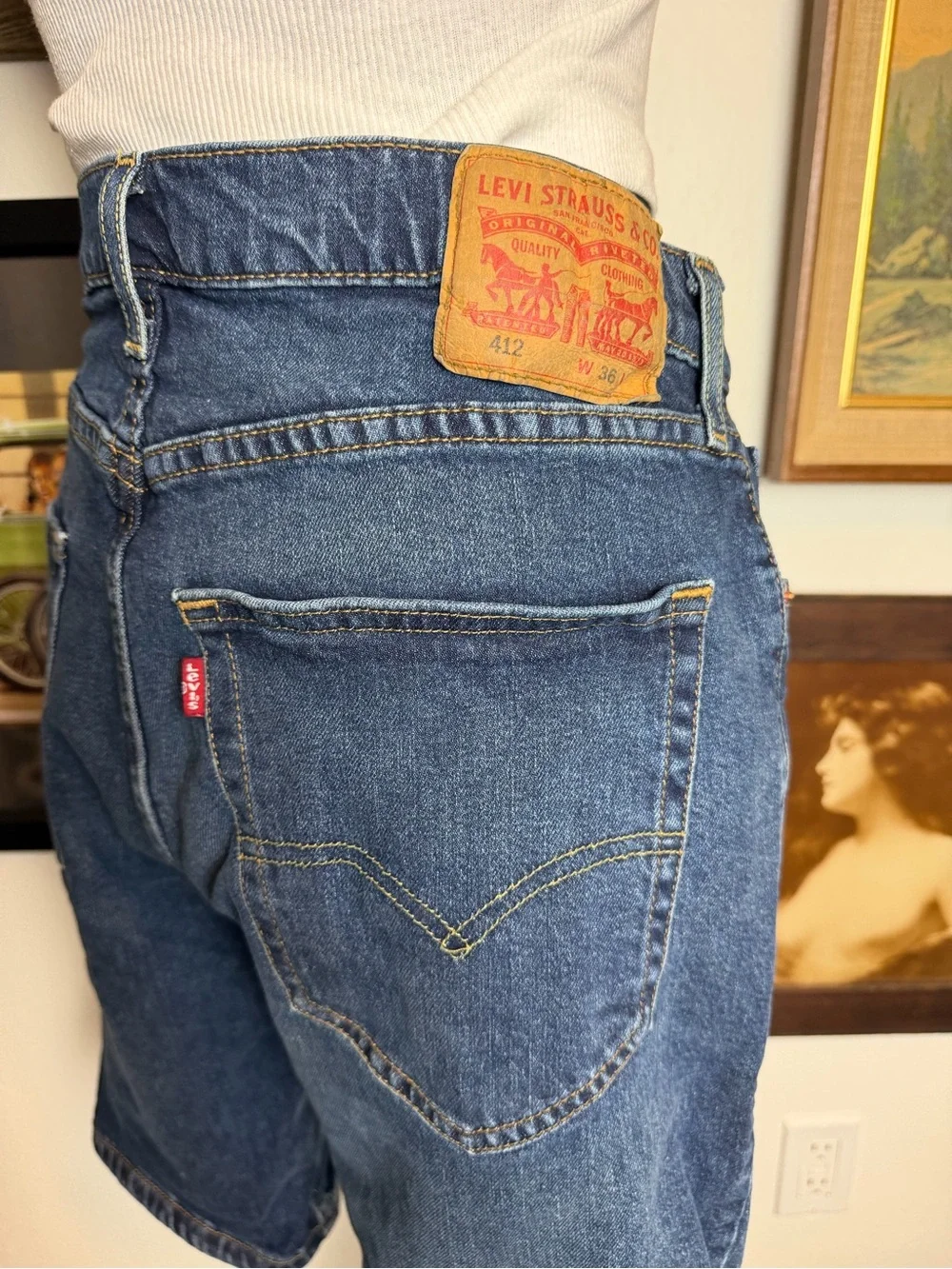 Y2K Levi's 412 Long Denim Shorts 33